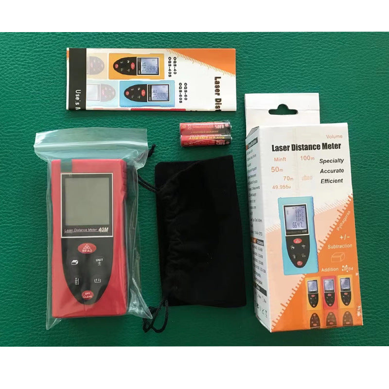 40M Laser Distance Meter - Digital Laser Rangefinder with Area, Volume & Pythagorean Measurement, Backlit LCD, IP54