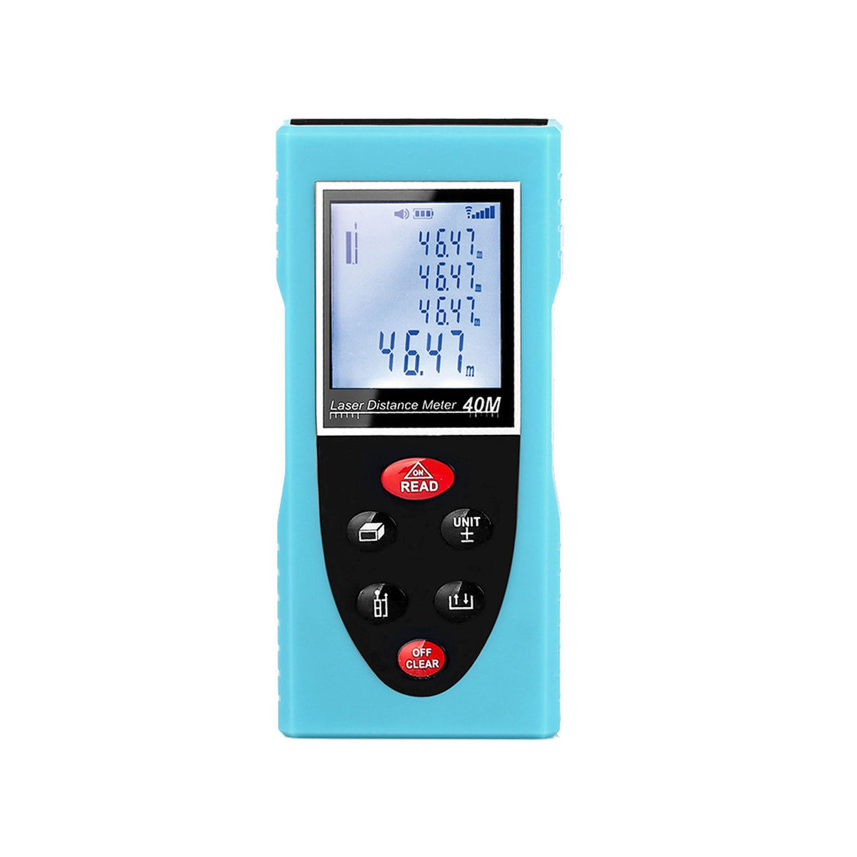40M Laser Distance Meter - Digital Laser Rangefinder with Area, Volume & Pythagorean Measurement, Backlit LCD, IP54