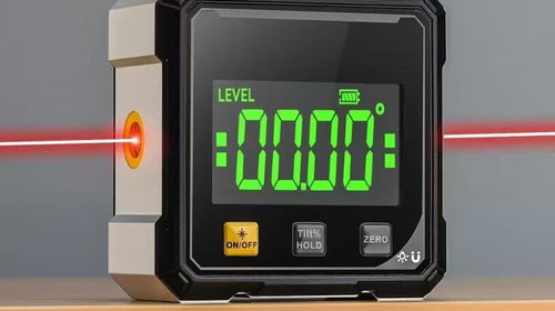 Digital Angle Finder and Inclinometer - USB Rechargeable Laser Level with Magnetic Base, 0-360 Degree, Backlit LCD