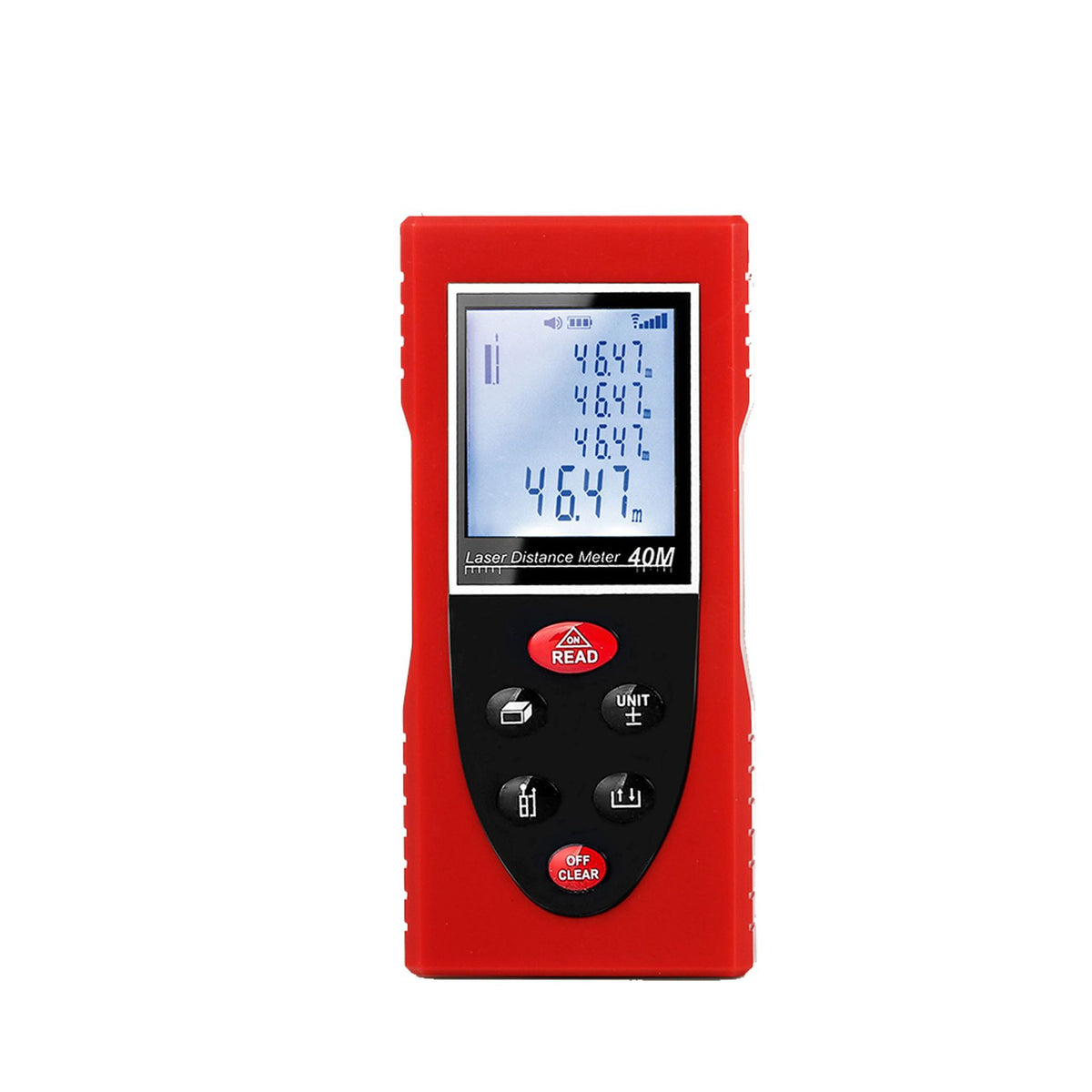 40M Laser Distance Meter - Digital Laser Rangefinder with Area, Volume & Pythagorean Measurement, Backlit LCD, IP54