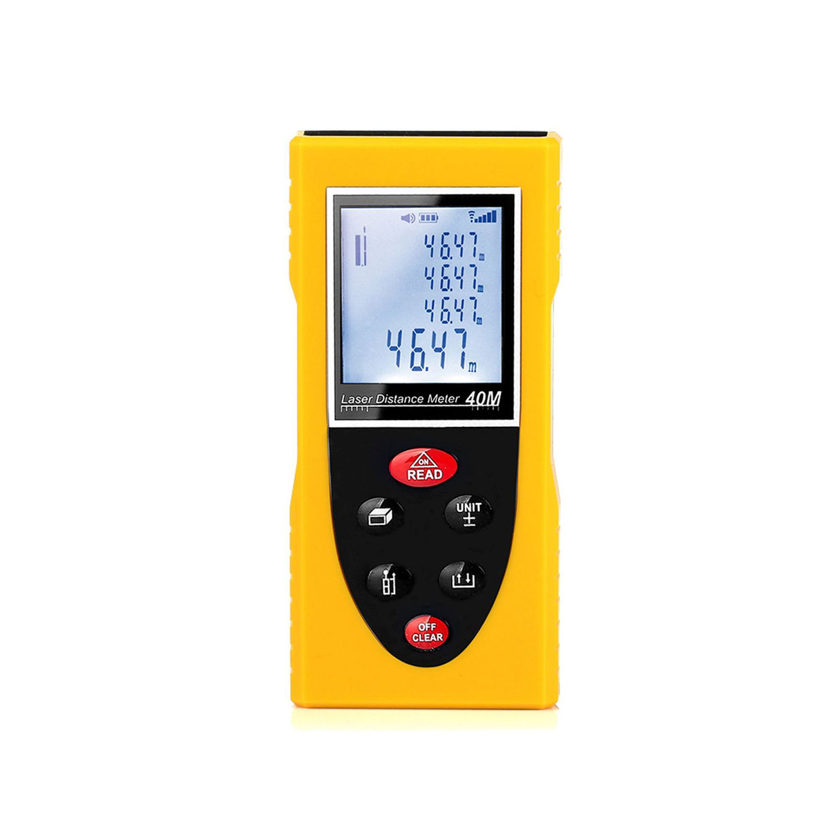 40M Laser Distance Meter - Digital Laser Rangefinder with Area, Volume & Pythagorean Measurement, Backlit LCD, IP54